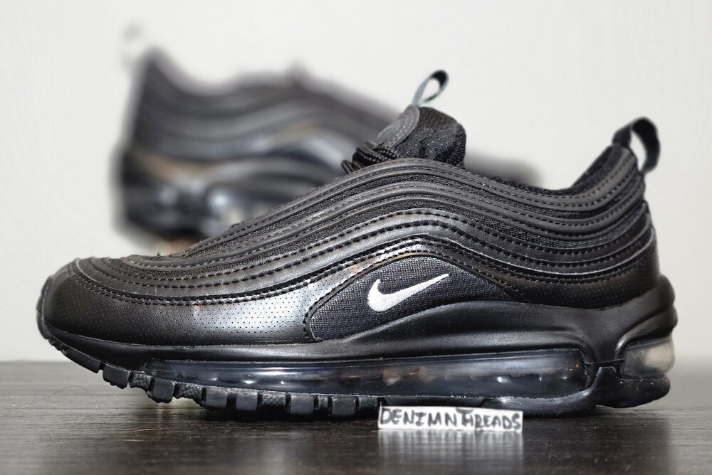 Nike Air Max 97 Triple Black Blackout GS Size 4Y Or Womens Size 5.5 NEW RARE OG